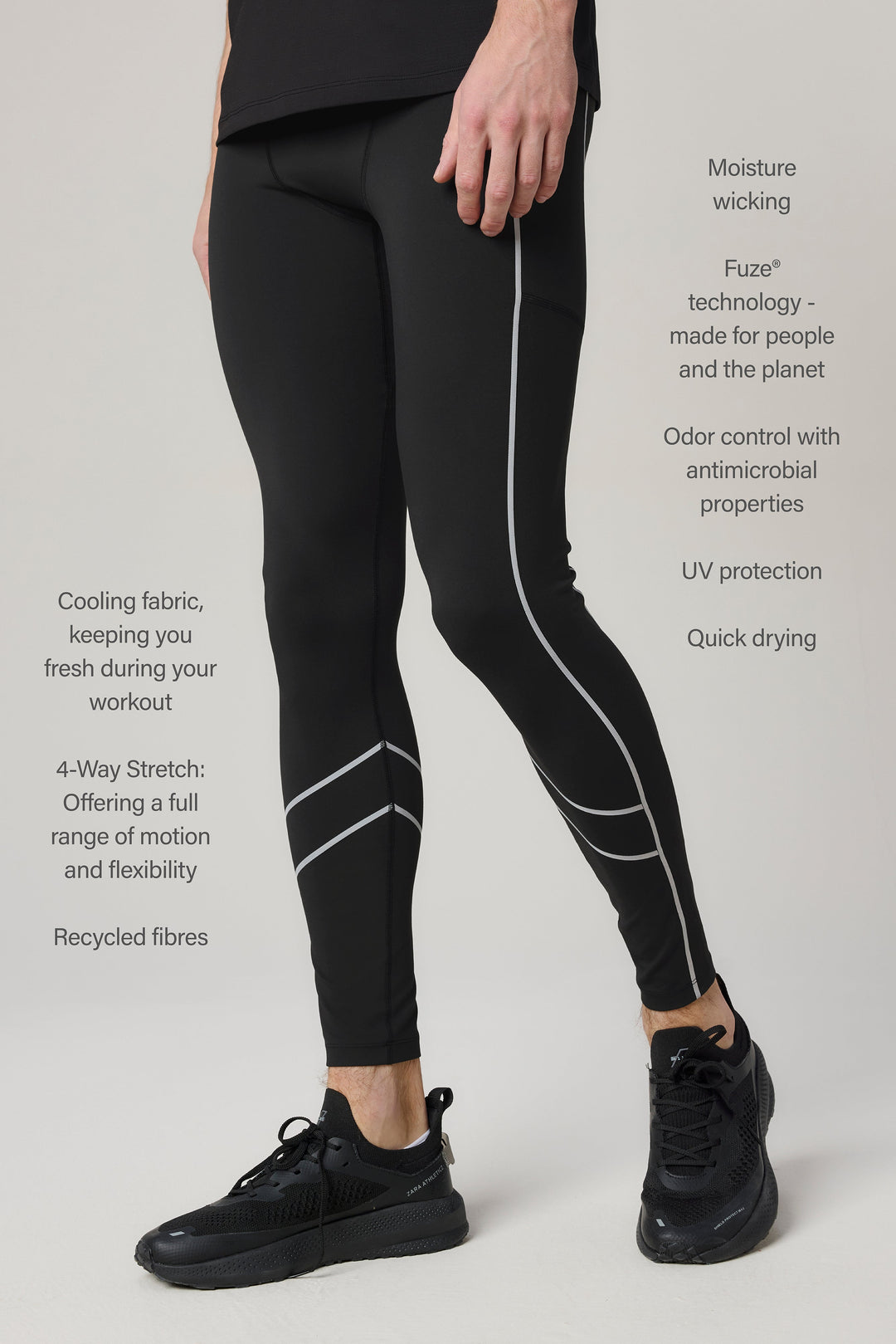 Sense Zebra Reflective Running Leggings