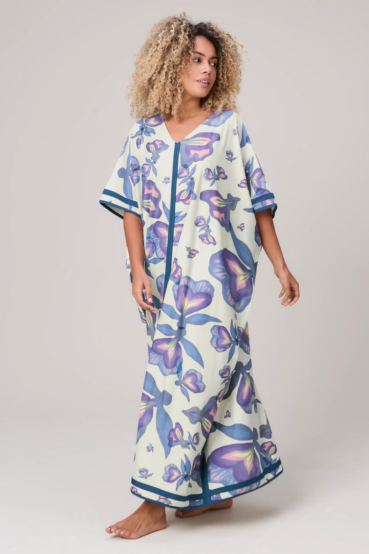 Sanzio Kaftan Abstract Ivy Print