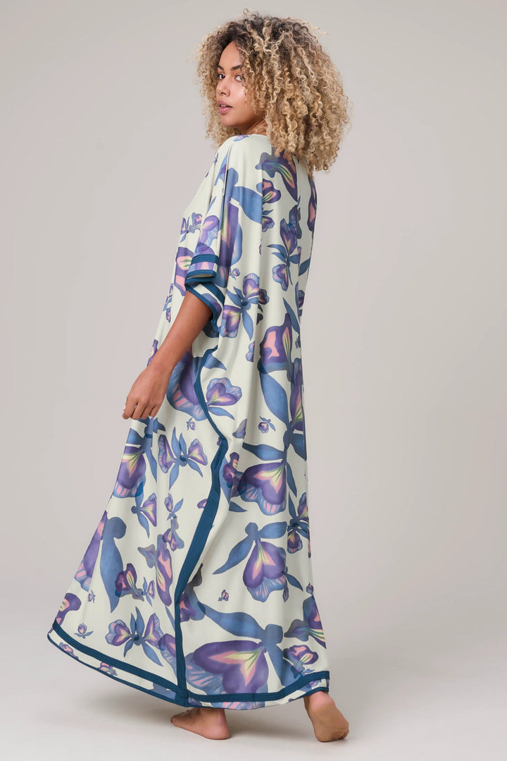 Sanzio Kaftan Abstract Ivy Print